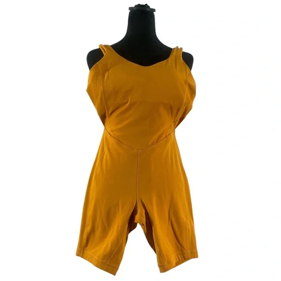 Lululemon Align Bodysuit,shorts,orange,mustard, Size 8 - Picture 9 of 9